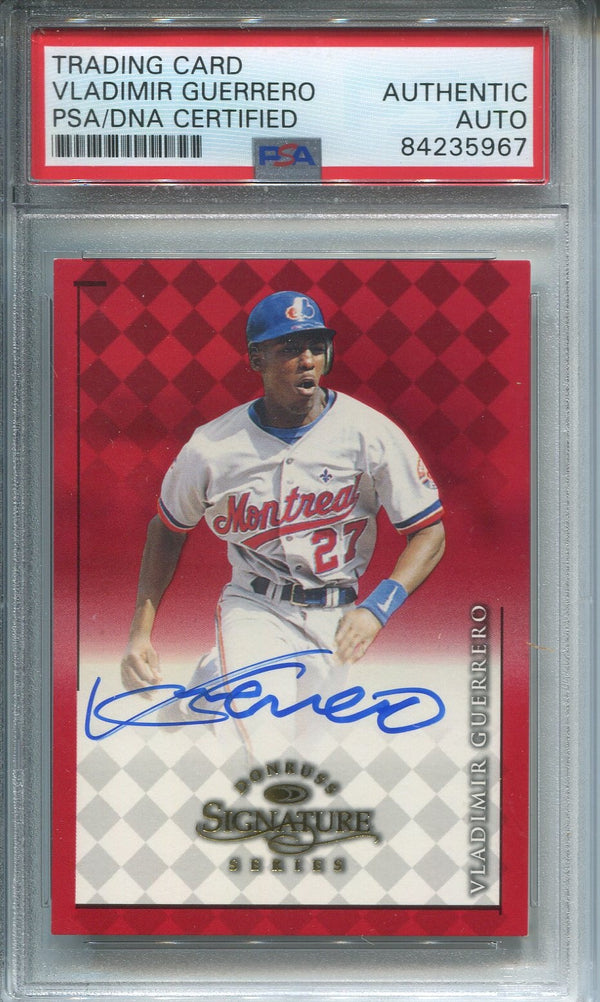 Vladimir Guerrero Donruss Signature Series Autographed Card (PSA)