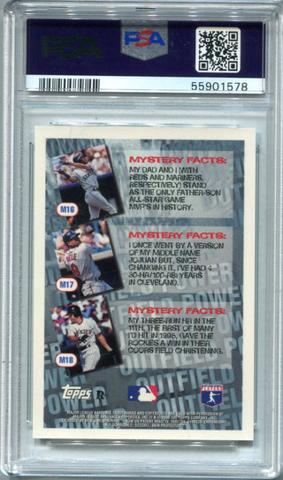 Ken Griffey Jr. 1996 Topps Mystery Finest Refractor #M16 PSA NM-MT 8 Card