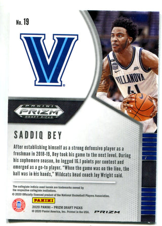 Saddiq Bey 2020 Panini Scope Prizm #19 Card