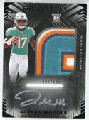 Jaylen Waddle Autographed 2021 Panini Black Rookie Patch Card #213