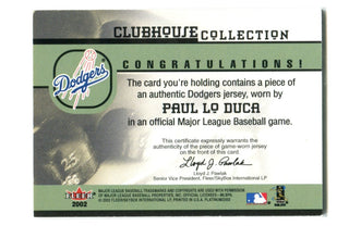 Paul LoDuca Fleer Platinum Clubhouse Collection 2002 Jersey Card