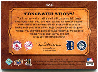 Jason Varitek Jorge Posada Ivan Rodriguez Kenji Johjima Upper Deck Ballpark Collection Jersey Card