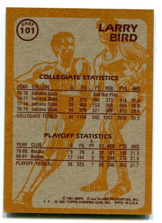 Larry Bird 1981 Topps Super Action #101 Card