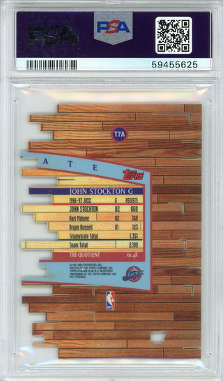 John Stockton 1997 Topps Stadium Club Triumvirate Members Only Card #T7A (PSA NM-MT 8)