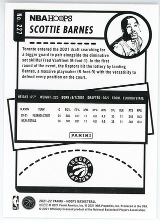 Scottie Barnes 2021-22 Panini Hoops Snow Globe Rookie Card #227