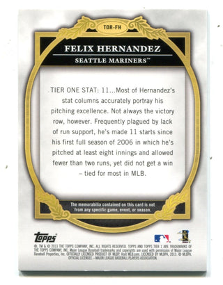 Felix Hernandez 2013 Topps Tier One Relic #TORFH Jersey Card 212/399