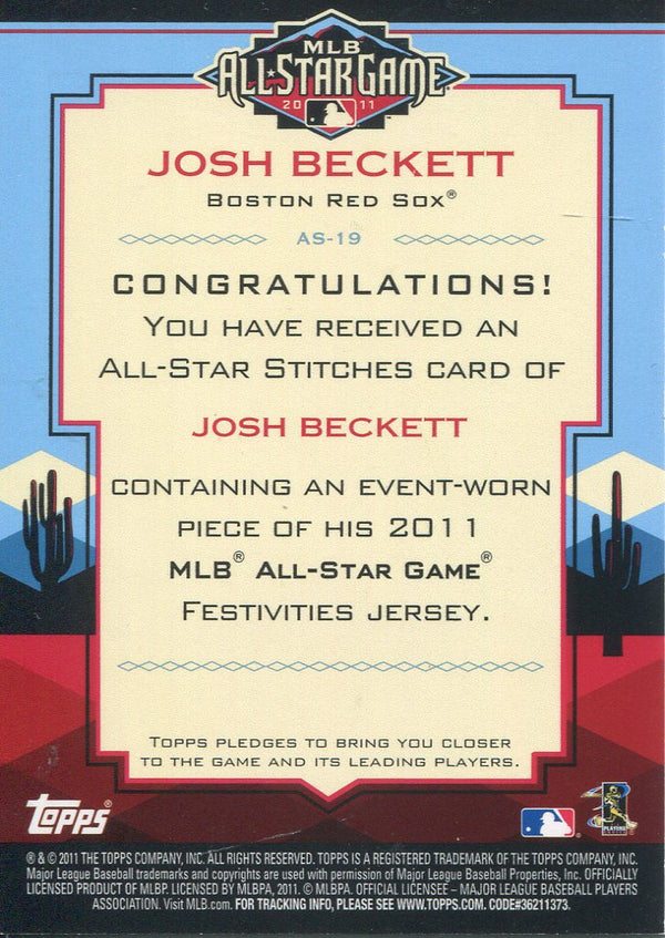 Josh Beckett 2011 Topps Game-Worn Jersey Card