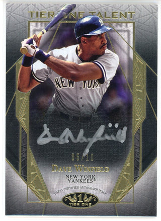 Dave Winfield Autographed 2022 Topps Tier One Talent Card #TITA-DW