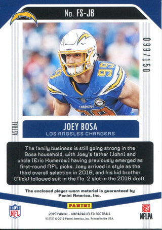 Joey Bosa 2019 Panini Unparalleled Feats of Strength Jersey Card