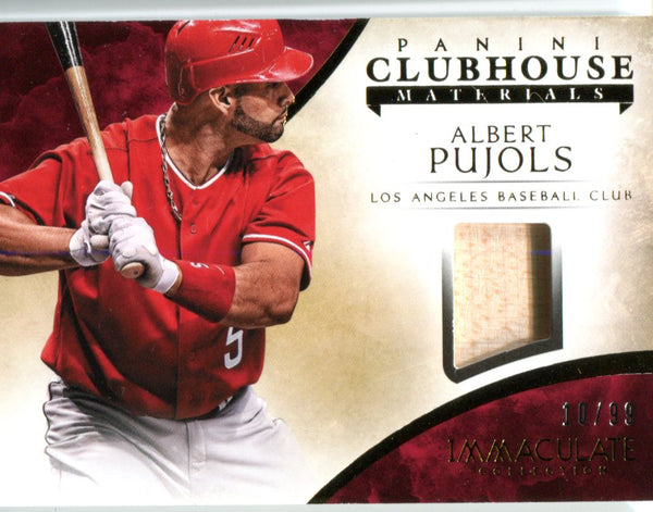 Albert Pujols 2014 Panini Clubhouse Materials Immaculate Collection Unsigned Card #10/99