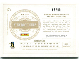 Alex Rodriguez Donruss Playoff Prime Cuts Jersey Card 66/99