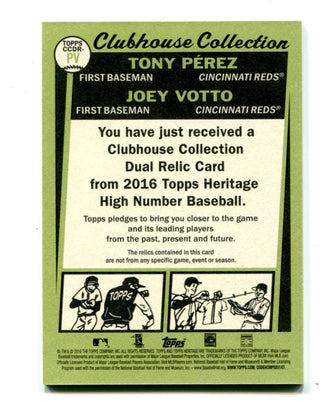 Tony Perez/Joey Votto 2016 Topps Clubhouse Heritage Bat Card 49/67