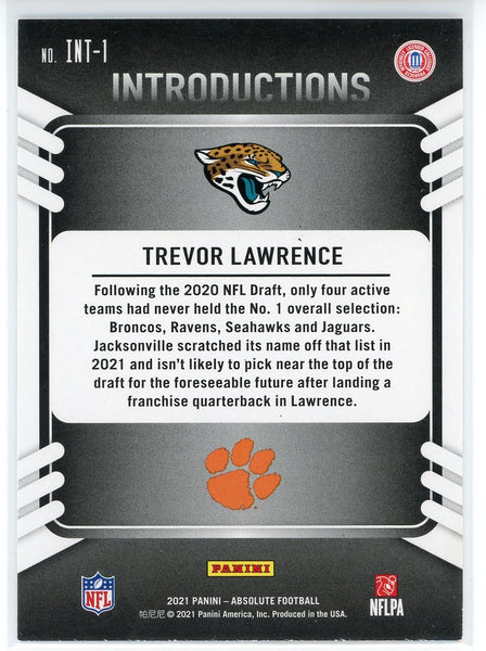 TREVOR LAWRENCE 2021 PANINI ABSOLUTE ROOKIE NFL LOGO PATCH RC CARD #1/1!,   in 2023