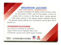 Brandon Jacobs 2008 Topps Performance Highlights #thrbj Jersey Card