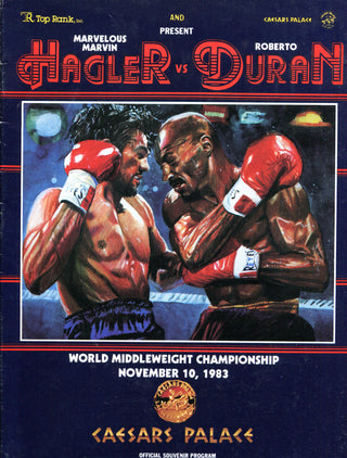 Marvelous Marvin Hagler Vs. Roberto Duran November 10, 1983 Boxing Program