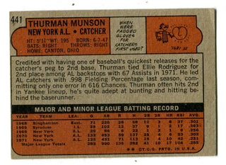 Thurman Munson 1970 O-Pee-Chee Rookie Card