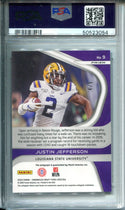 Justin Jefferson 2020 Panini Chronicles Draft Picks Spectra Green Prizm Autographed Rookie Card 4/5 (PSA GEM MT 10, Auto 10)