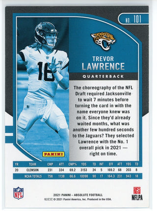 Trevor Lawrence 2021 Panini Absolute Football Rookie Card #101