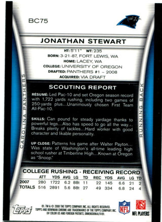 Jonathan Stewart 2008 Bowman Chrome Rookie Card