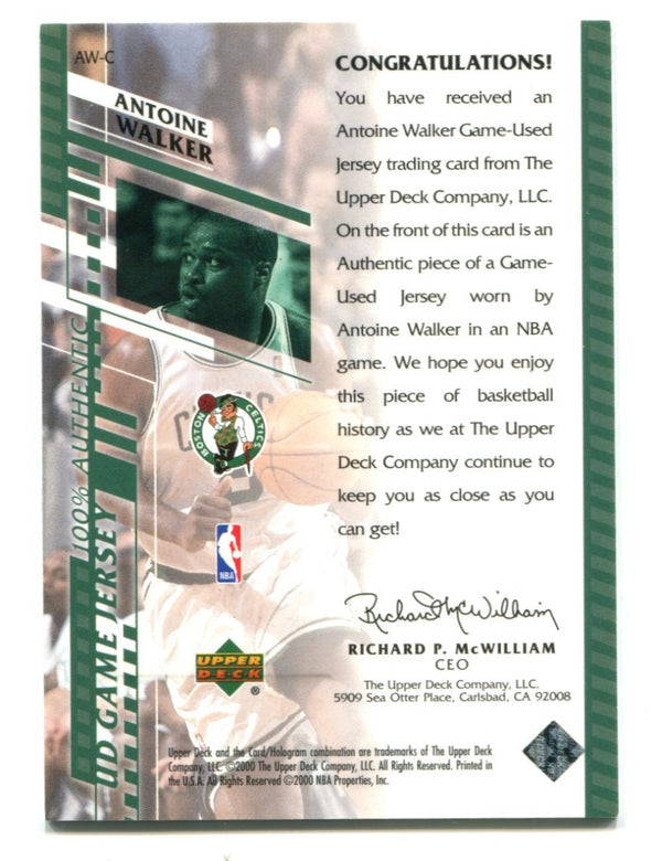 Antoine Walker Upper Deck UD Game Jersey Card #AW-C