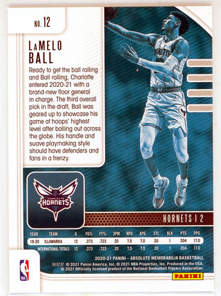 2020-21 Absolute Memorabilia Basketball Lamelo Ball Rookie Card #3 Charlotte