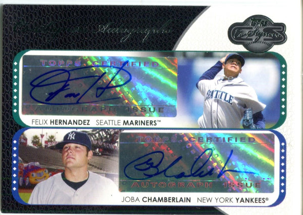 Felix Hernandez/ Joba Chamberlain Autographed Topps Card