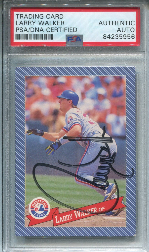Larry Walker Hostess Montreal Expos Autographed Card (PSA)