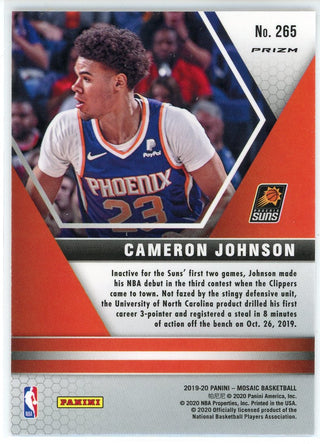 Cameron Johnson 2019-20 Panini Mosaic Red Prizm NBA Debut Rookie Card #265