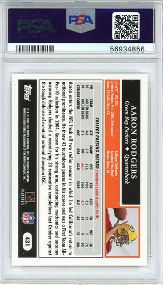 Aaron Rodgers 2005 Topps Rookie Card #431 (PSA)