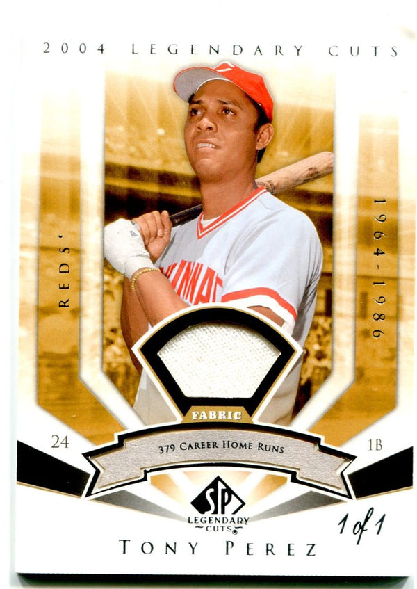 Tony Perez 2004 Upper Deck SP Legendary Cuts Patch Card #1/1