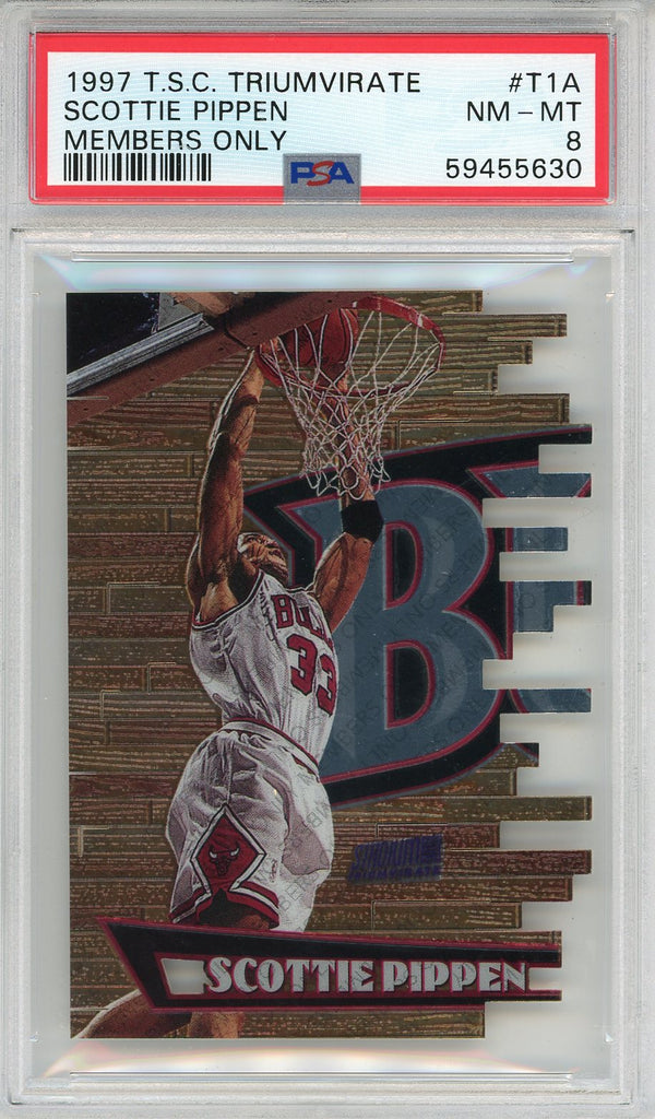 Scottie Pippen 1997 Topps Stadium Club Triumvirate Members Only Card #T1A (PSA NM-MT 8)