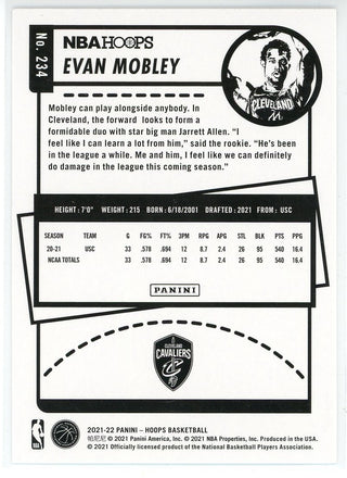 Evan Mobley 2021-22 Panini Hoops Rookie Card #234