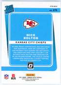 Nick Bolton 2021 Panini Optic Rated Rookie Blue Prizm Card #275