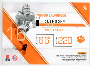 Trevor Lawrence 2021 Panini Chronicles Prestige Draft Picks Rookie Card #79