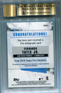 Fernando Tatis Jr 2019 Topps Fire AUTOGRAPHS #FAFTJ BGS 9.5 GEM /AUTO 9  RC