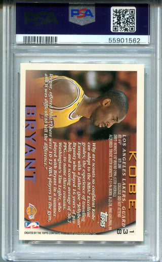 Kobe Bryant 1996 Topps #138 PSA Mint 9 Card