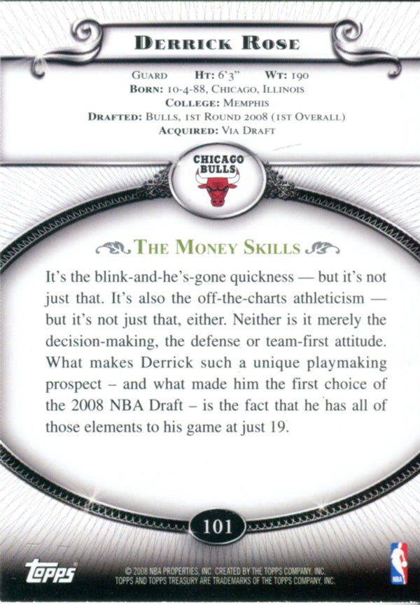 Derrick Rose 2008 Topps Treasury Rookie Card