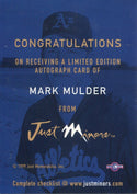 Mark Mulder 1999 Just Autographed Card