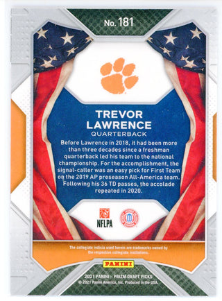 Trevor Lawrence 2021 Panini Prizm Draft Picks Rookie Card #181