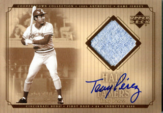 Tony Perez 2001 Upper Deck Game Worn Jersey and Autographed Card
