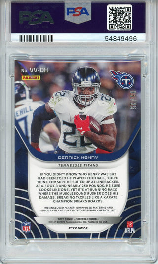 Derrick Henry Autographed 2020 Panini Spectra Vested Veterans Card #VVDH (PSA)