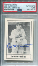 Leo Durocher Dodgers Grand Slam 1978 Autographed Card (PSA)
