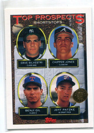 1993 Topps Prospects Shortstops #529  C.Jones/D.Silvestri/B.Gil/J.Patzke Card