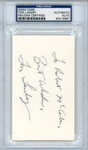 Tom Landry Autographed 3x5 Index Card (PSA)