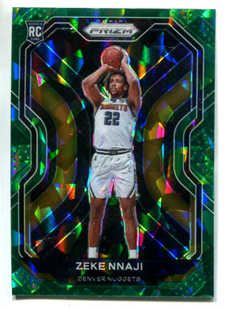 Zeke Nnaji 2020-21 Panini Green Cracked Ice Prizm #266 Rookie Card