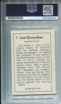 Leo Durocher Dodgers Grand Slam 1978 Autographed Card (PSA)