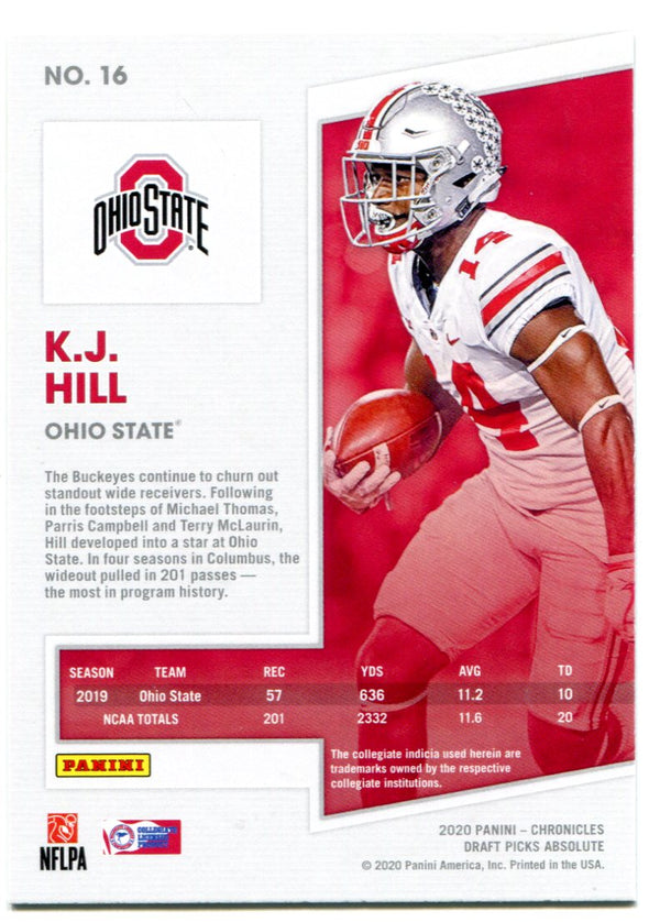 KJ Hill 2020 Panini Chronicles Draft Picks Absolute Rookie Card