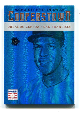 Orlando Cepeda 2015 Panini Etched in Cooperstown Sapphire Card #53 02/10