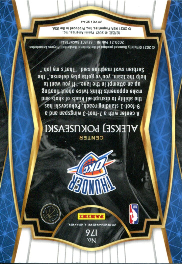 Aleksej Pokusevski 2020 Panini Select Premier Level Tri Color Rookie Card #176