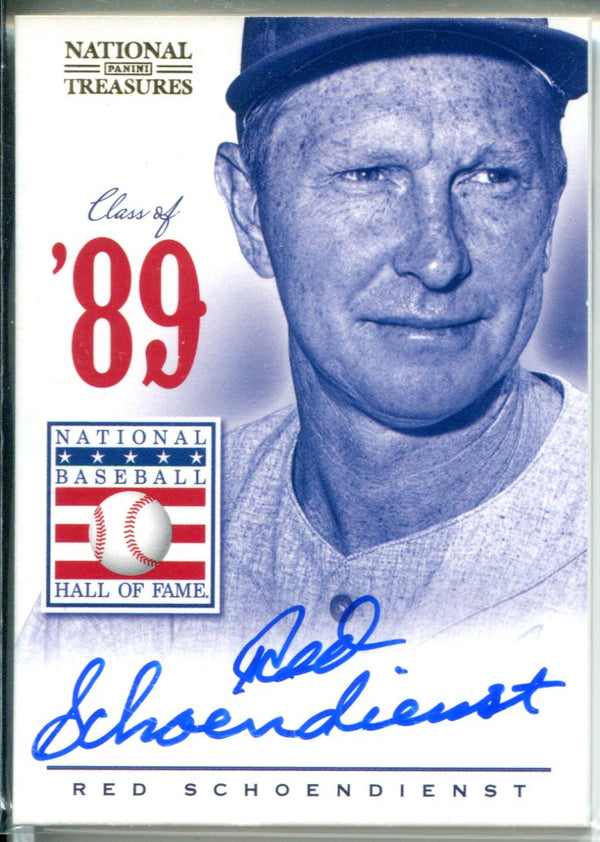 Red Schoendienst Autographed Panini Card #22/25